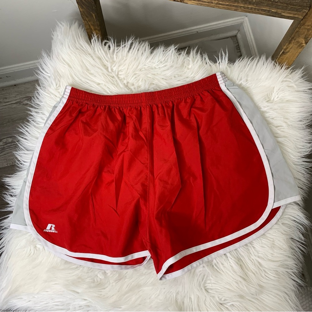 Russell Athletic Women's Red and Gray Shorts L